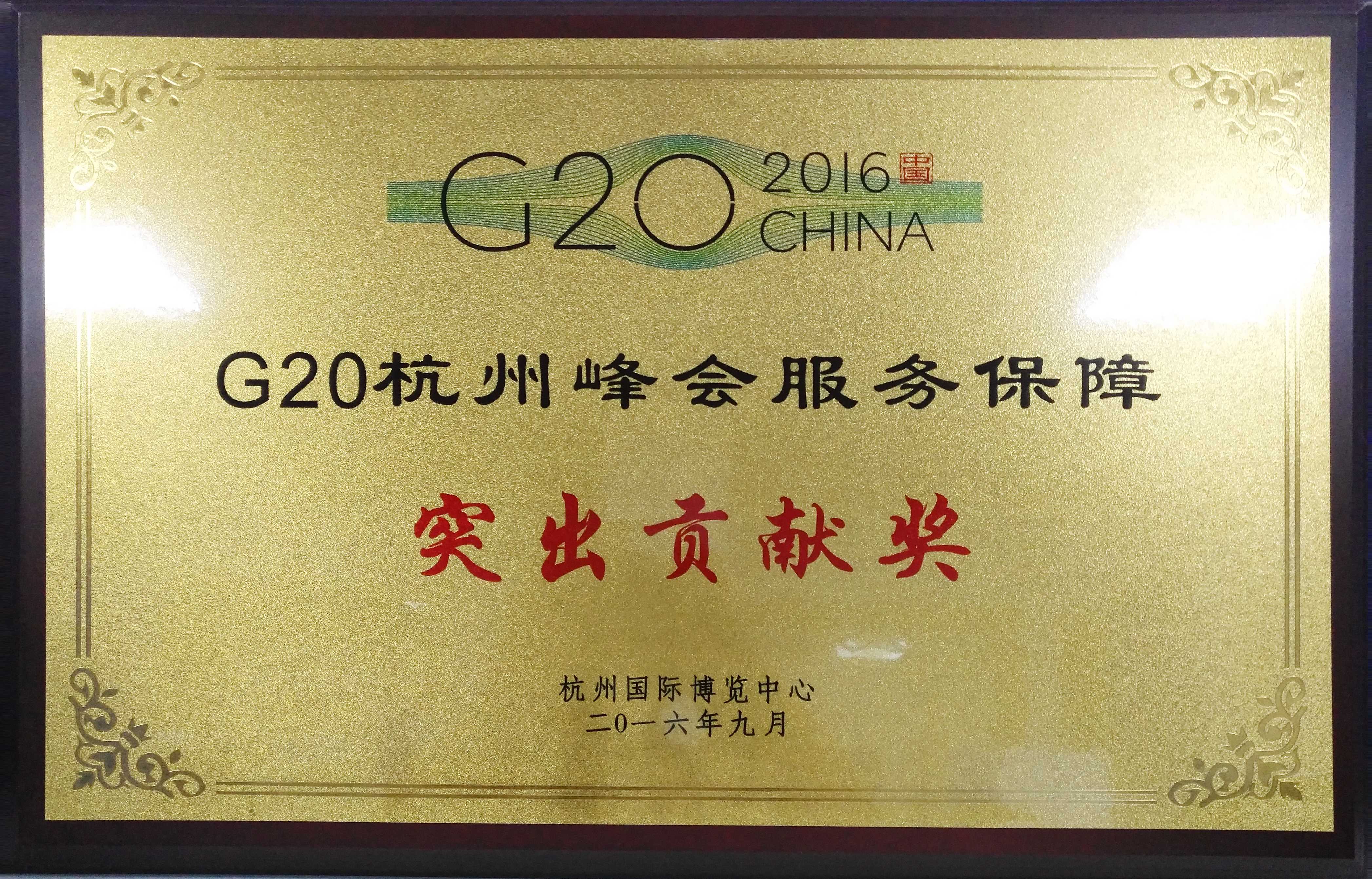 G20杭州峰會突出貢獻獎