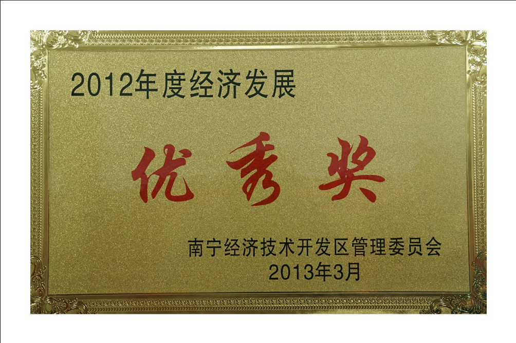 2012年度经济发展优秀奖