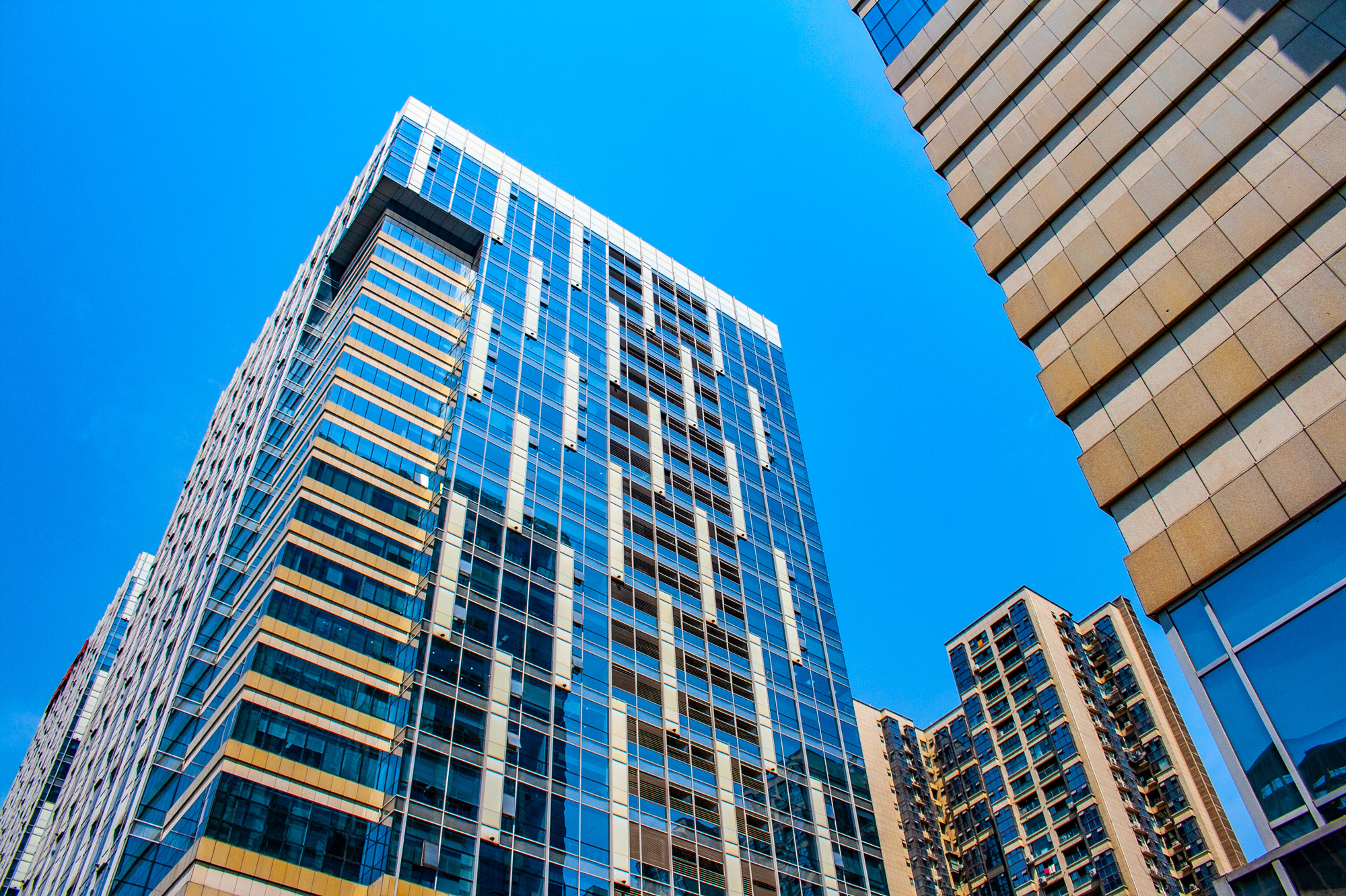 风光摄影成都金融城的高楼和蓝天3