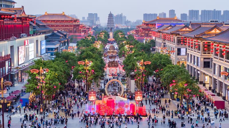 西安大唐不夜城入选首批"全国示范步行街"