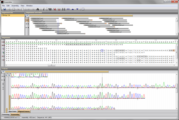 Assembling Sanger sequences into contigs using the BioNumerics Assembler