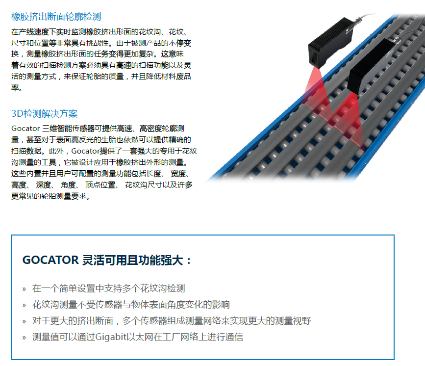 Gocator橡胶挤出断面轮廓检测