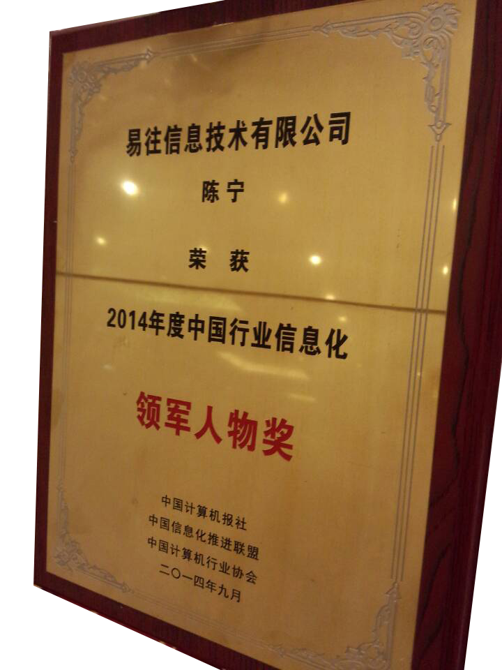 2014年度中国行业信息化“领军人物奖”--陈宁