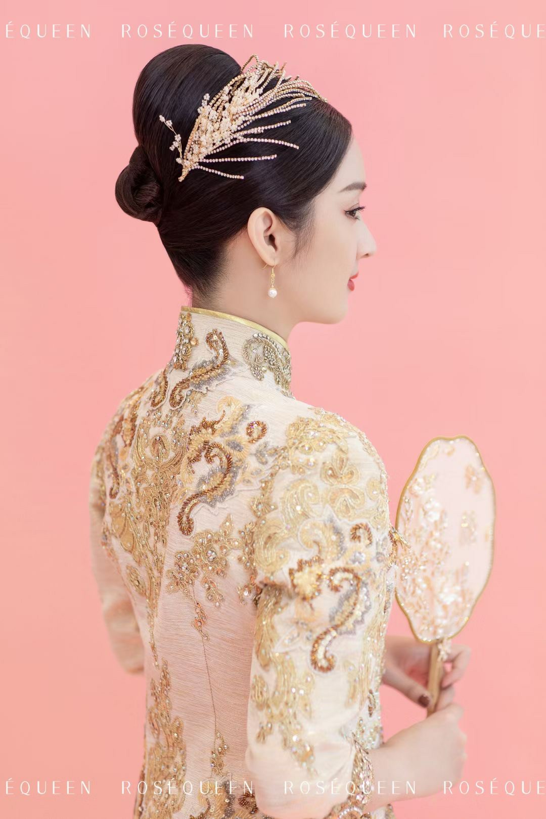 中式结婚头发造型图片-图库-五毛网