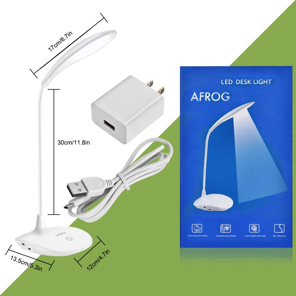 AFROG Multifunctional Small Desk Lamp,2000mAh Battery Operated Desk