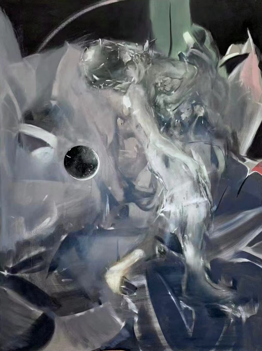 《袍子》，布面丙烯、色粉、油画，200X150cm，2022-2023