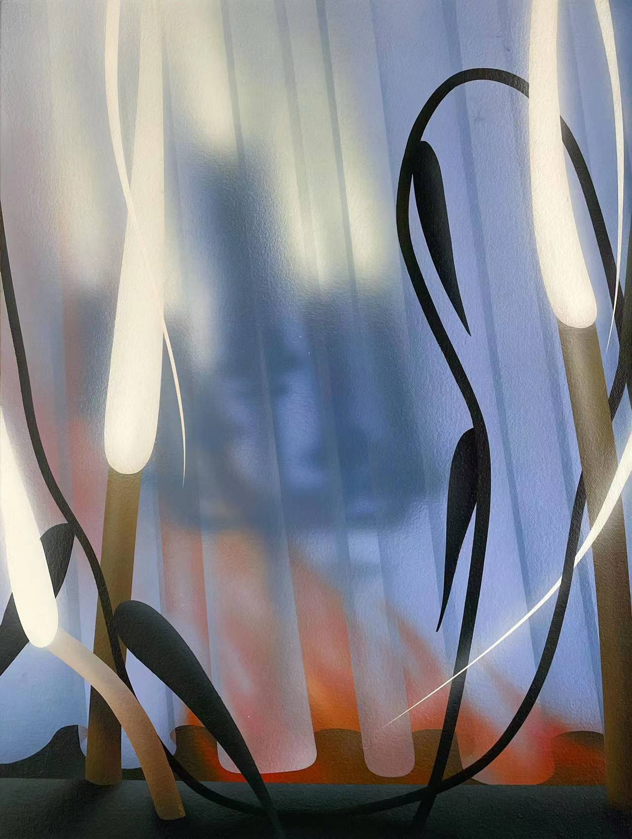 《晚风贼》80x60cm，布面丙烯，2023