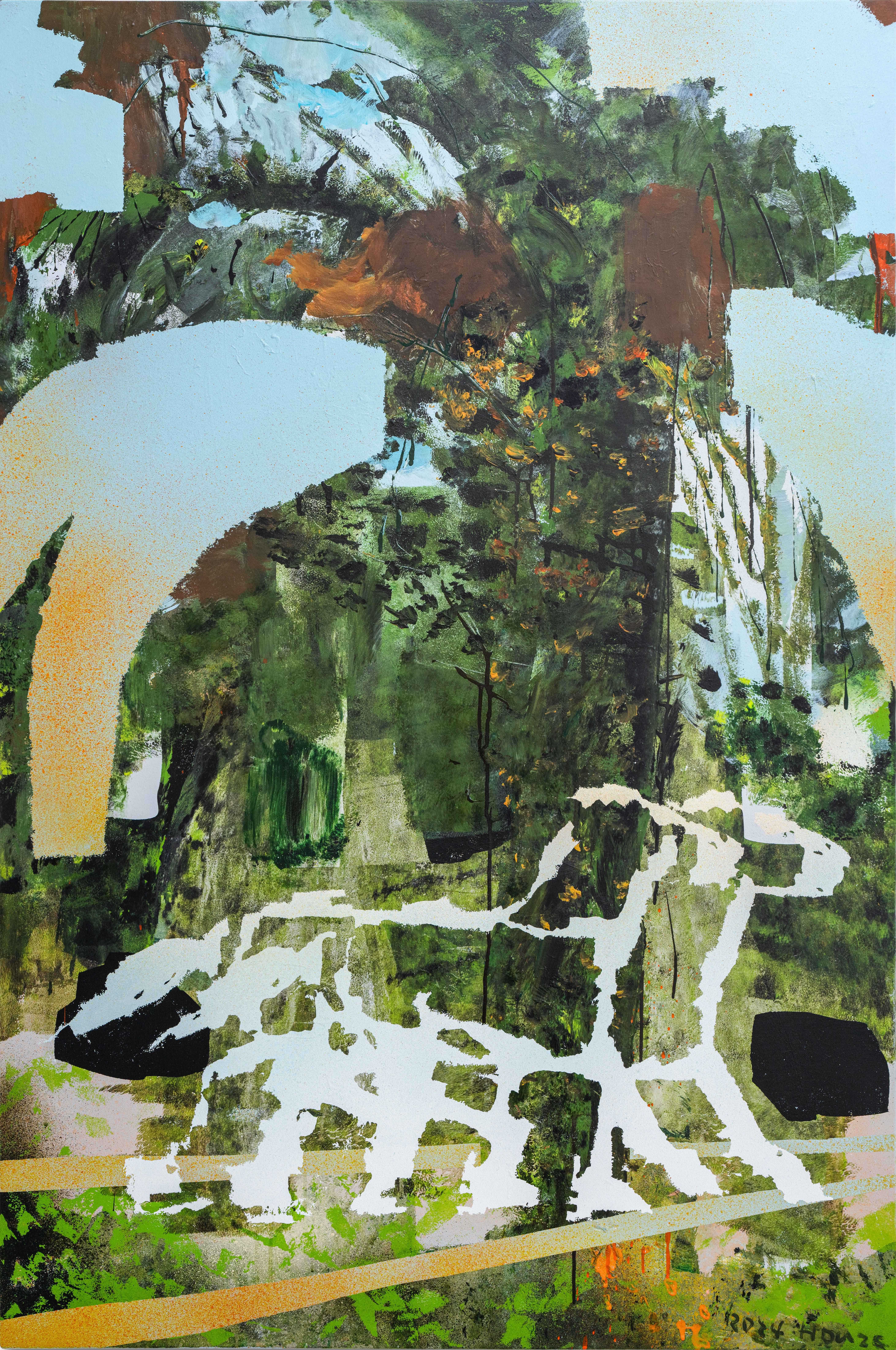 《过路目标的地树马闪现》150x100cm，布面丙烯，2024