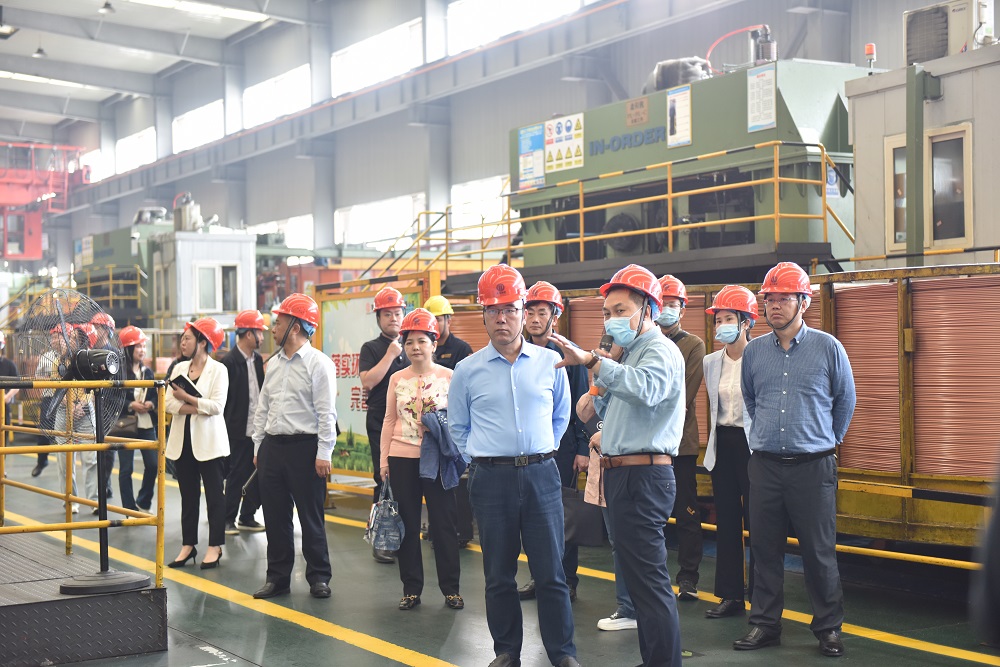 集团公司庞江董事长带队现场考察金龙集团钢管生产线