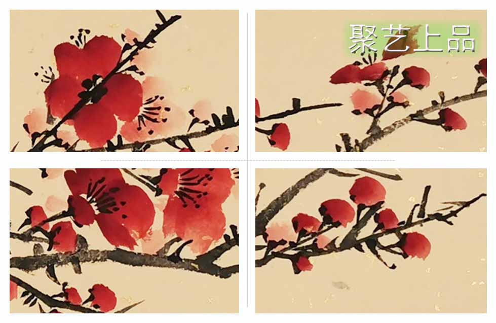 手绘装饰画 许宜锦国画梅花《喜上眉梢》