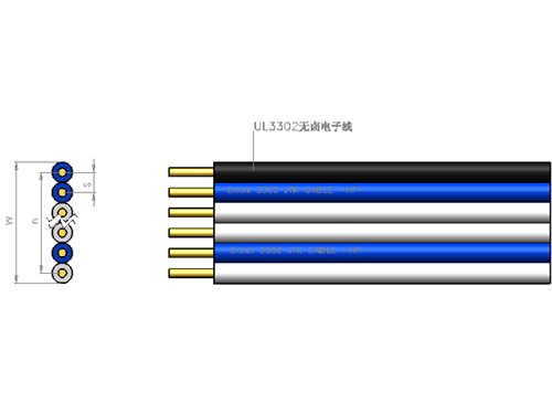 产品图-工业线缆-彩虹粘并排线--无卤XLPE-UL3302排线