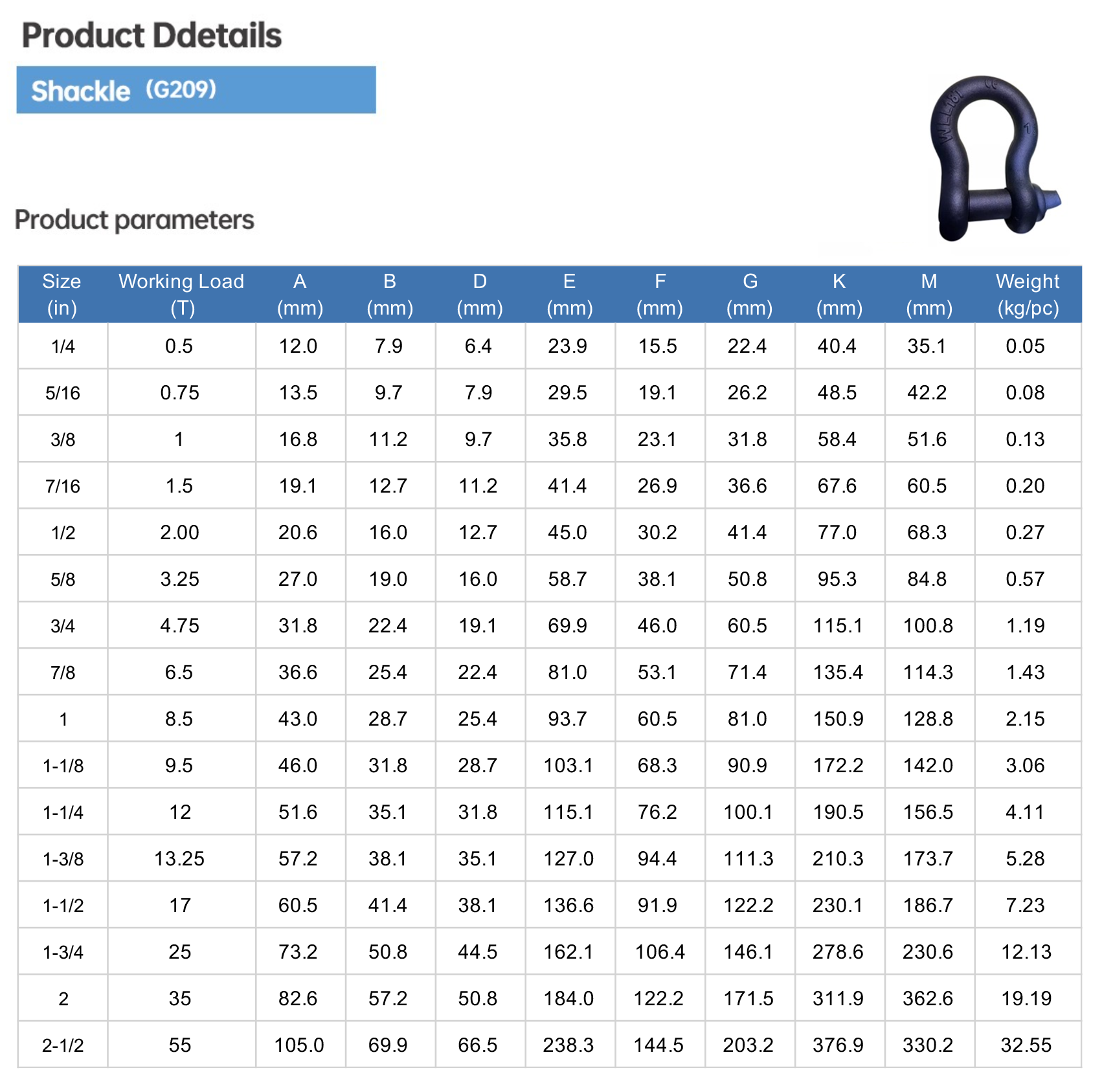 ShackleHebei Anyue Metal Manufacturing Co., Ltd.