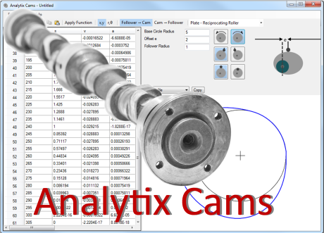 Analytix Cams 产品界面与凸轮示例