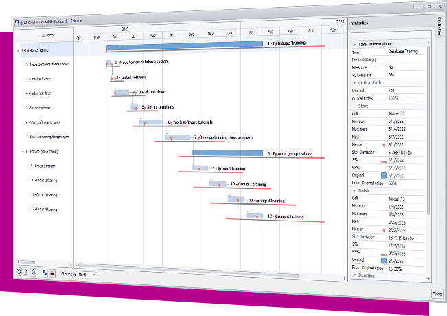 ScheduleRiskAnalysis 概率甘特图