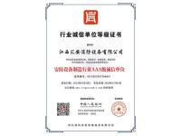 行业诚信单位等级证书