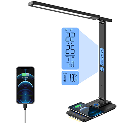 AFROG 5th Gen Multifunctional LED Desk Lamp with USB Charging Port,1800Lux Super Bright,5 Lighting Mode,7 Brightness, Touch Control, Auto Timer, 12W Office Table Lamp