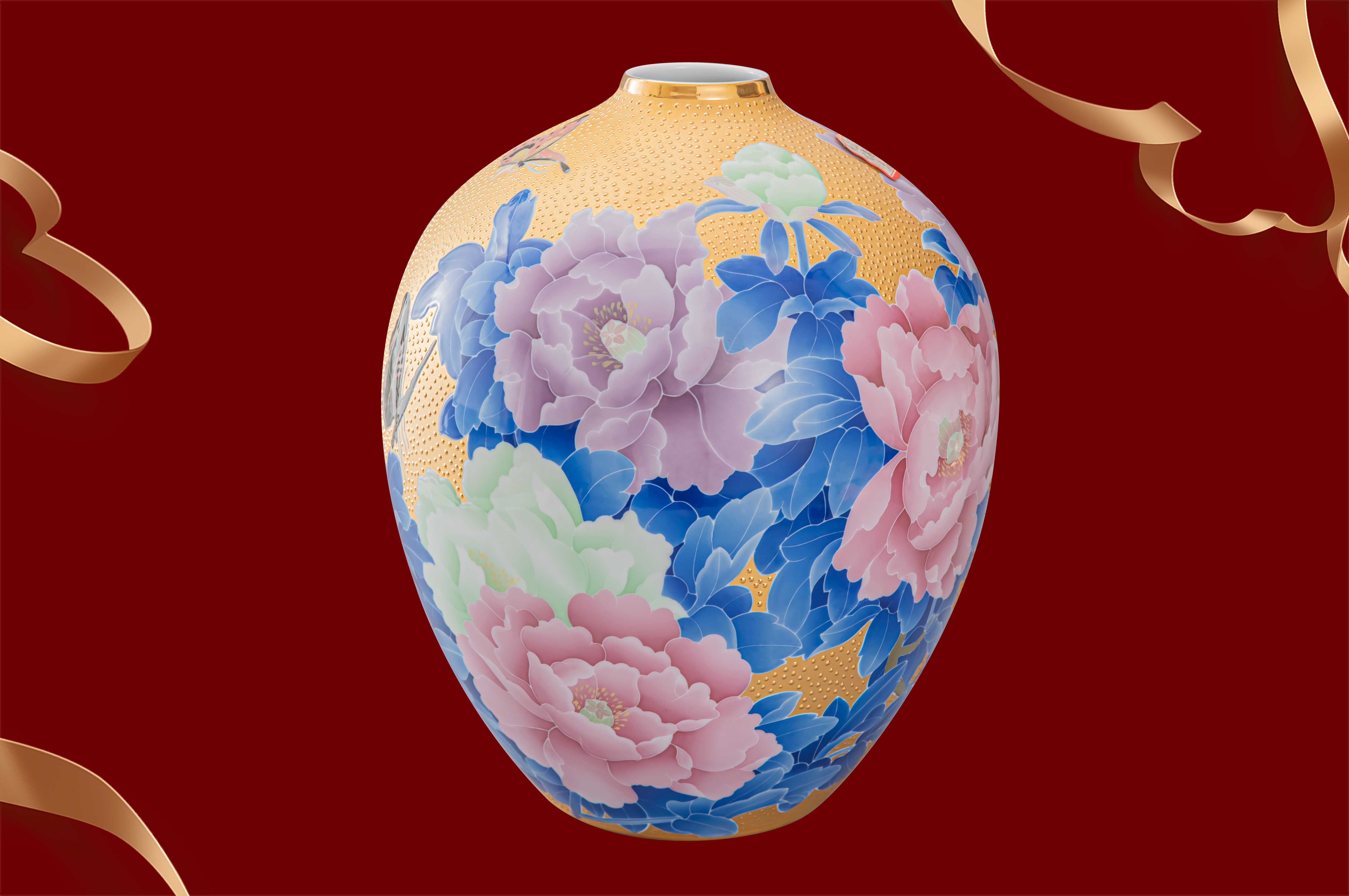 红官窑 国瓷 大师作品 富贵花缸