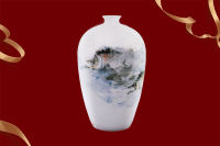 红官窑 国瓷 大师作品鳜鱼肥秀口瓶