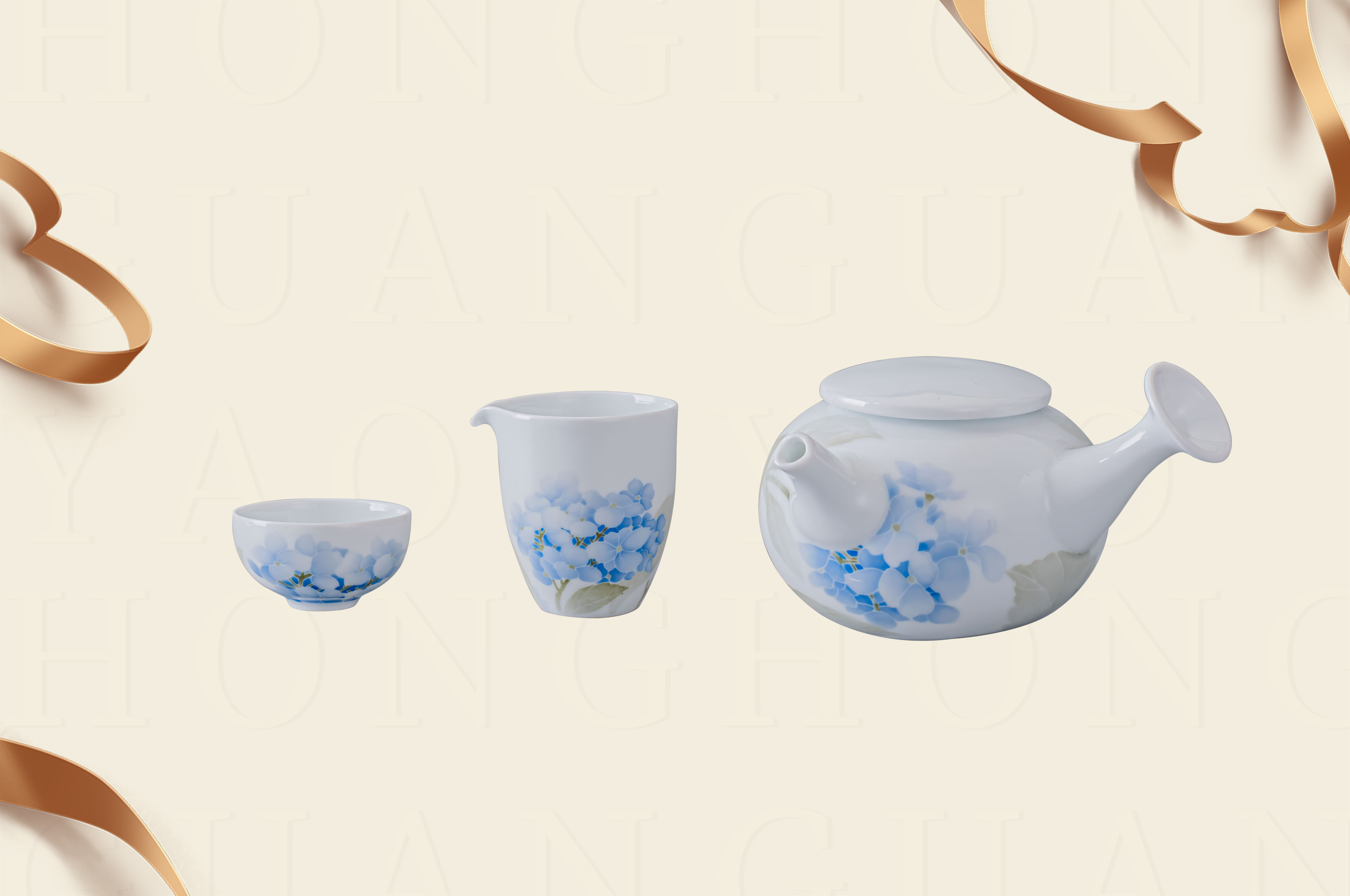 红官窑 国瓷 花团锦绣茶具