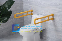 卫生间扶手-黄色U型扶手带工字架老人安全助力扶手杆无障碍助立坐便器扶手-3