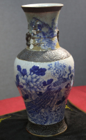 哥窑青花象耳尊