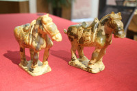 和田青白玉马一对