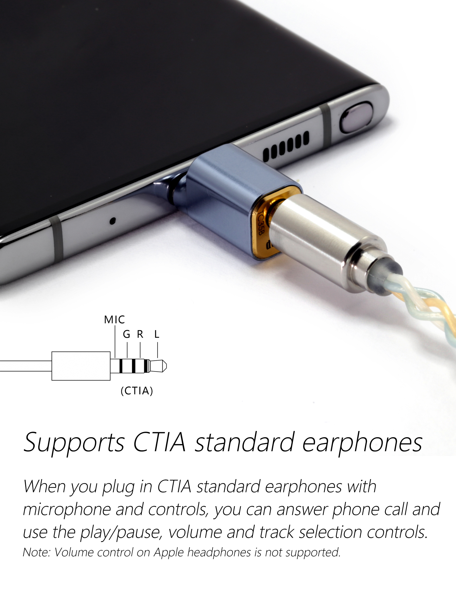 Adattatore audio USB-C a jack da 3,5 mm - Attivo