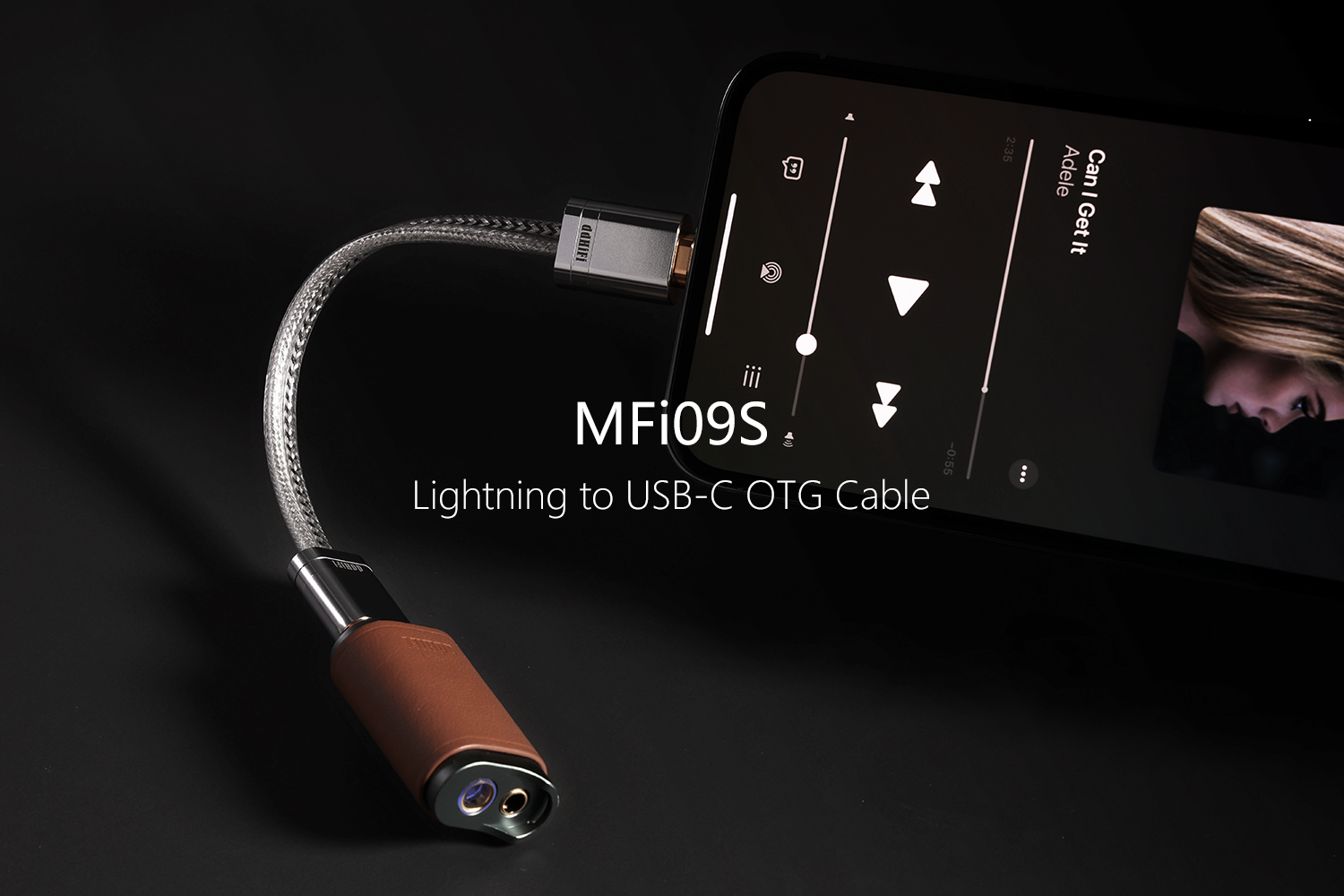 DD ddHiFi MFi09S Lighting to USB OTG data cable for headphone applications