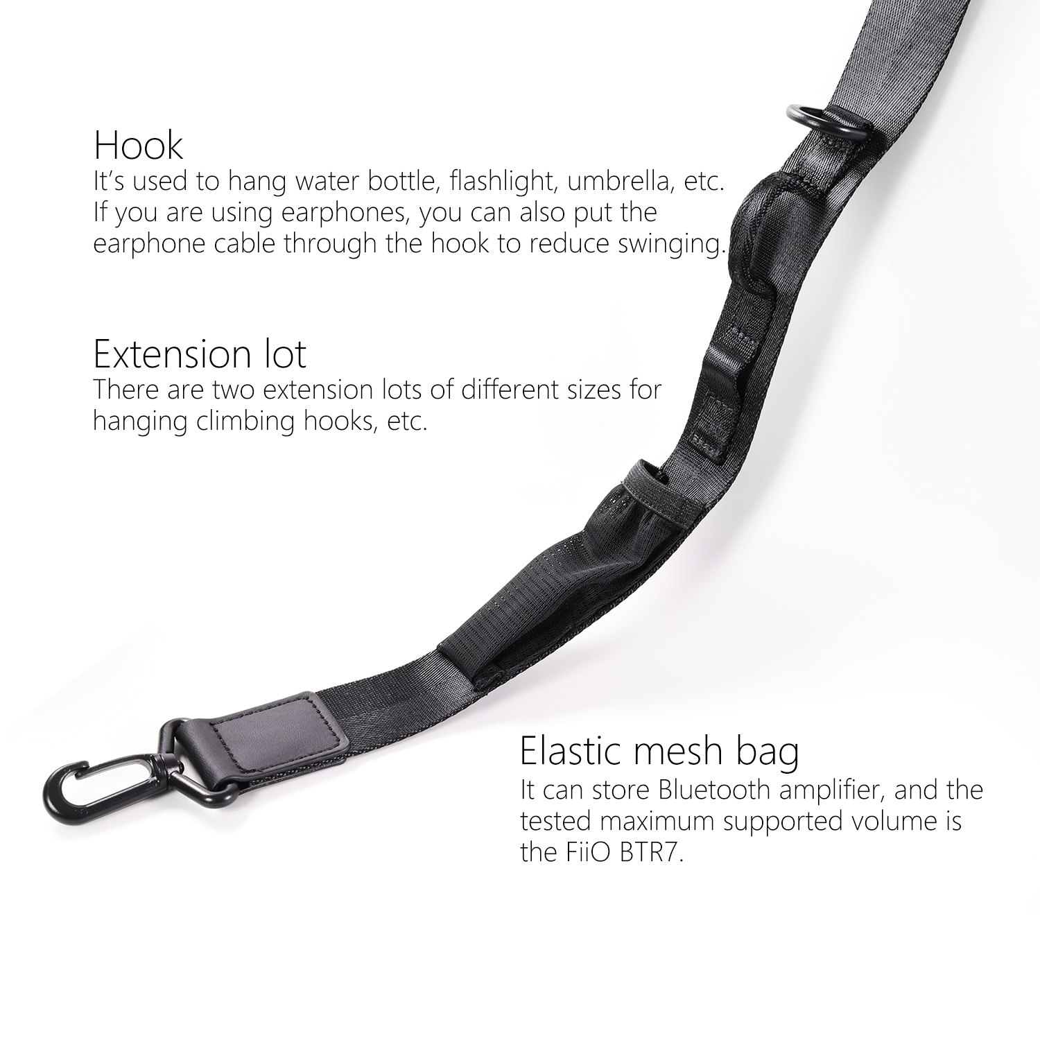 DD ddHiFi C2023 hook and extension of shoulder strap for various uses