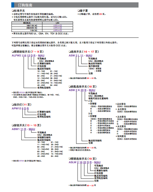 TW系列22mm控制元器件3