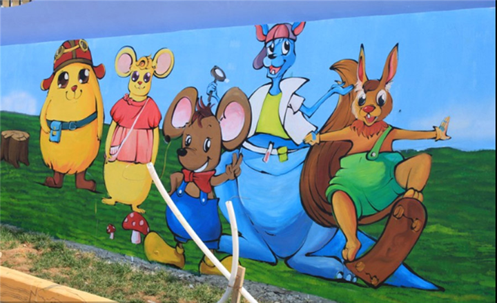 园围墙墙体彩绘 成都幼儿园壁画-成都本视墙绘 文化墙彩绘 手绘涂鸦