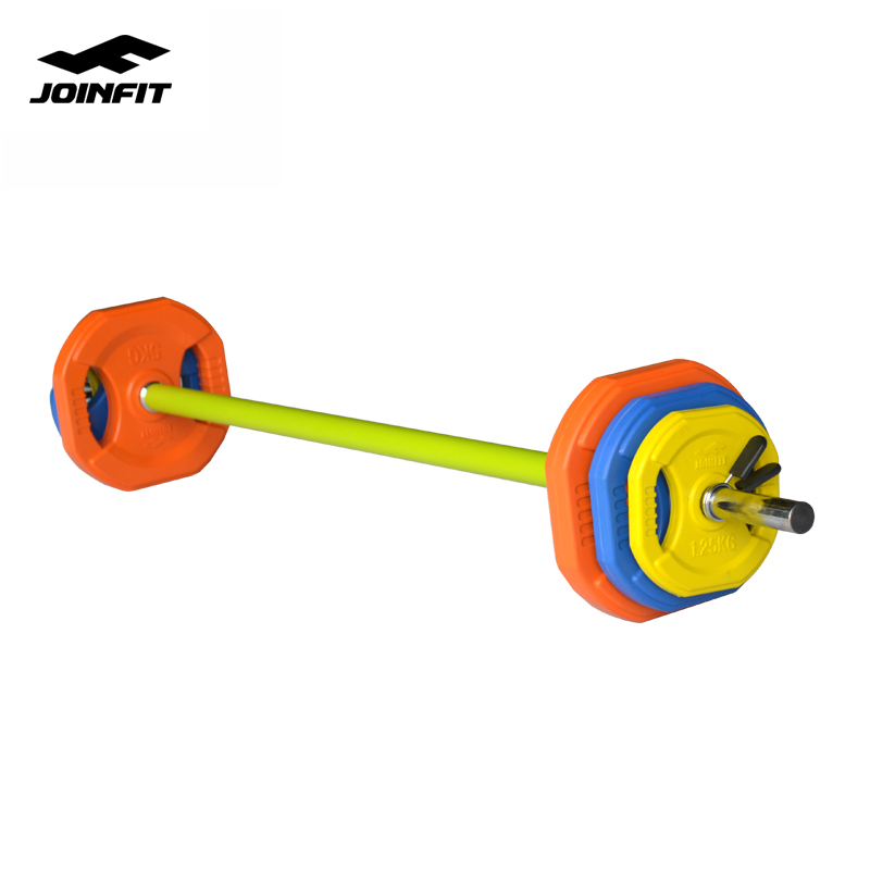 25kg铃片各二只,弹簧卡口二只以及杠铃杆一根,主要用于小力量训练颜色