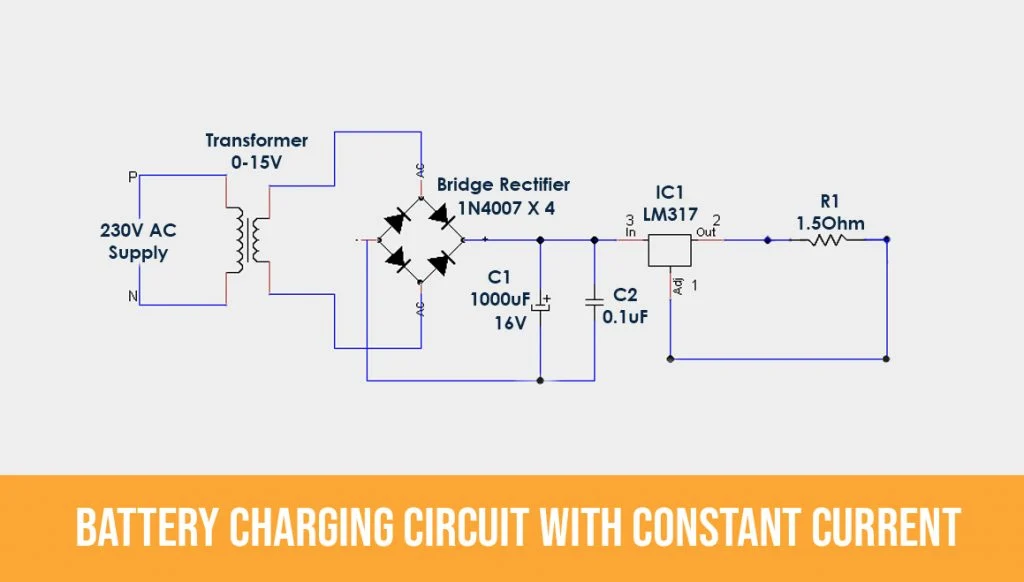 lm317 ic使用單個電阻器,可用作電流調節器.