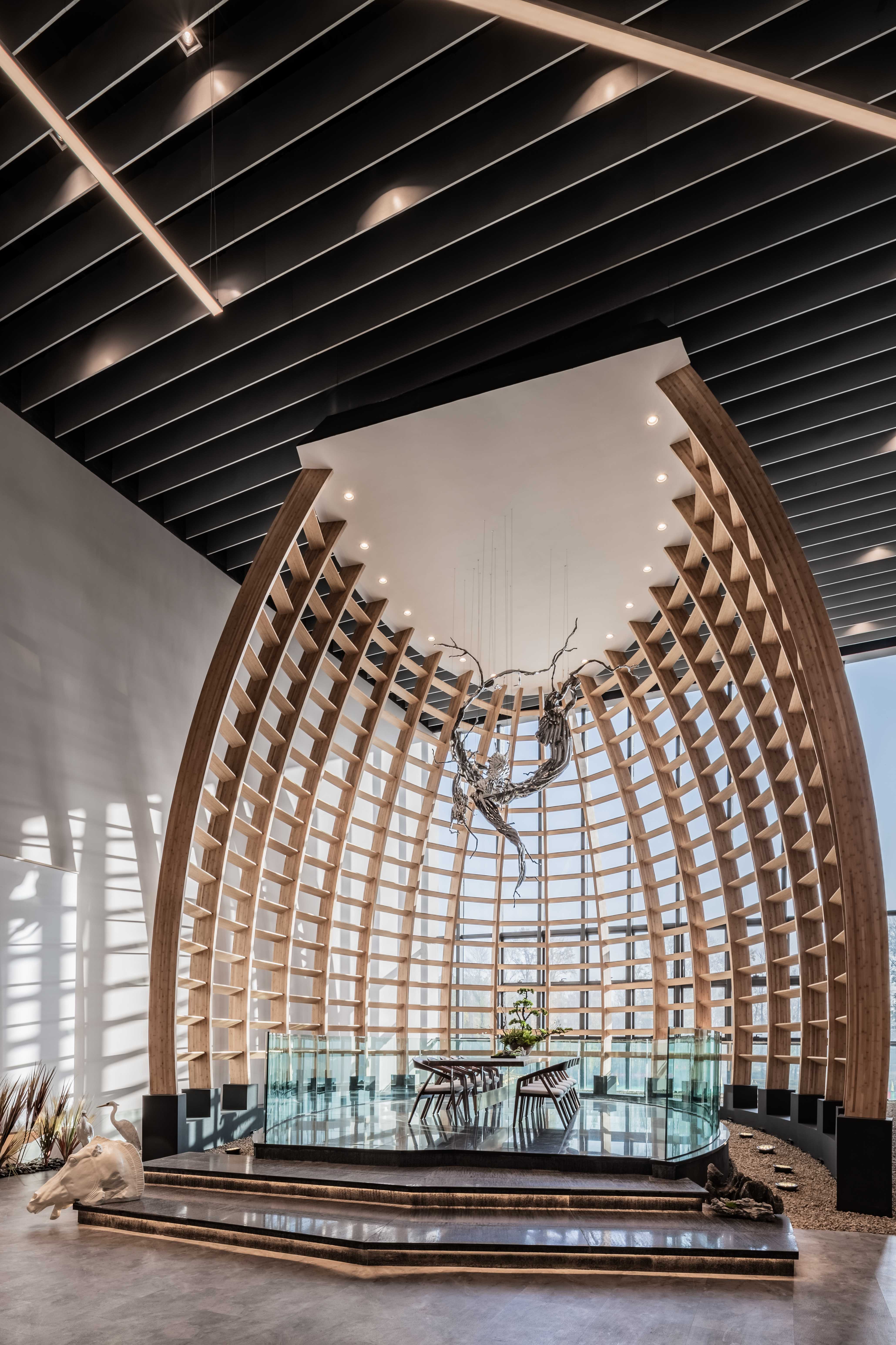 大庄竹结构起舞天鹭湖 | 轻质高强 异型空间