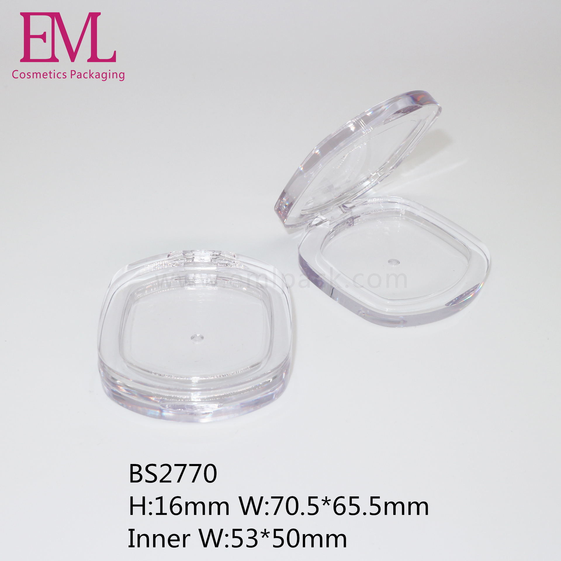 Transparent blusher case single color eye shadow case square eye shadow