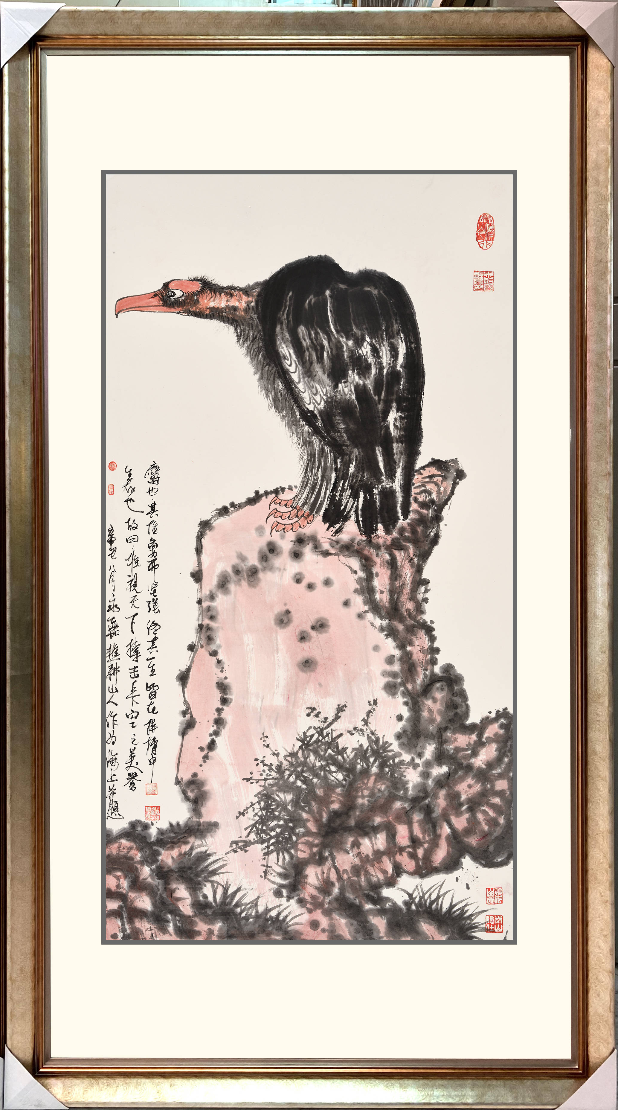 中国当代画鹰大师朱祖国|雄姿鹰发,自有独到见解_作品-著名书画家,指