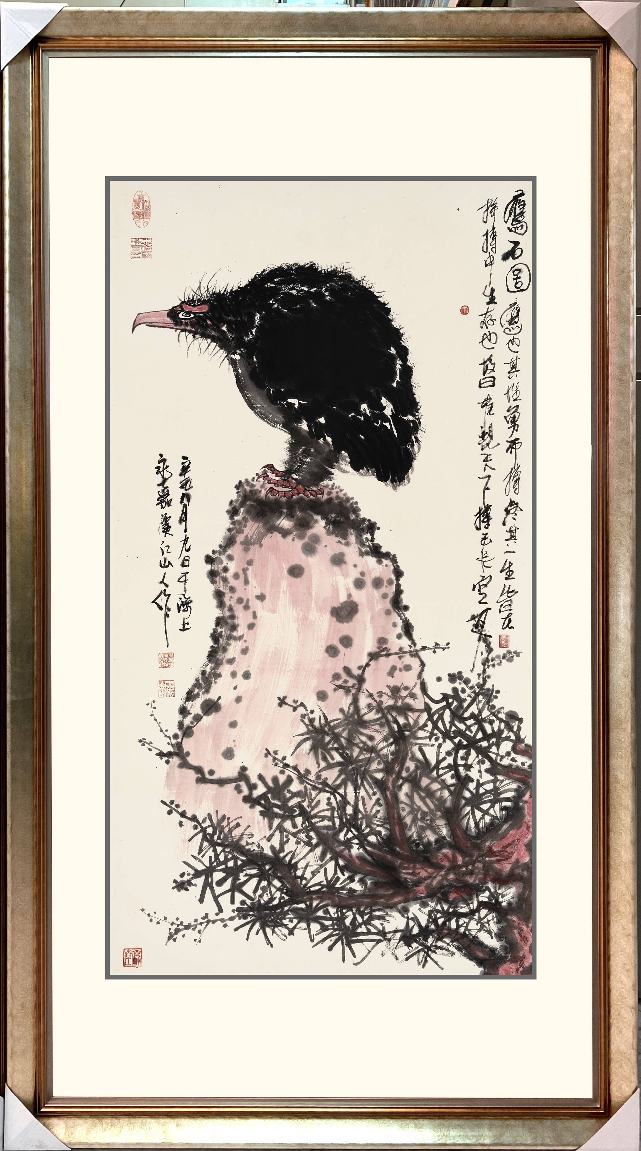 中国当代画鹰大师朱祖国|雄姿鹰发,自有独到见解_作品-著名书画家,指