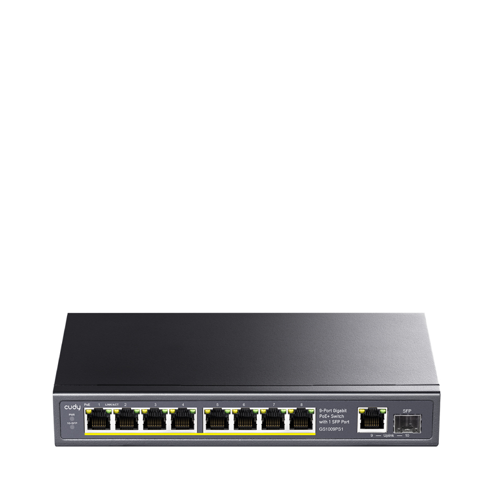 8 Port Gigabit Poe Switch With 1 Combo Sfp Port Gs1009ps1 Cudy Official Site