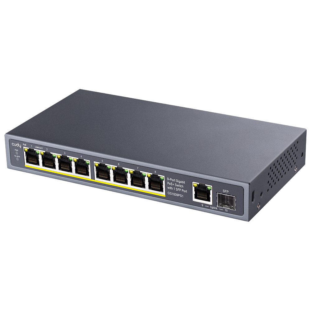 8 Port Gigabit Poe Switch With 1 Combo Sfp Port Gs1009ps1 Cudy Official Site