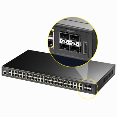 4-Port Layer 2 Managed Gigabit PoE Switch with 802.3bt Uplink