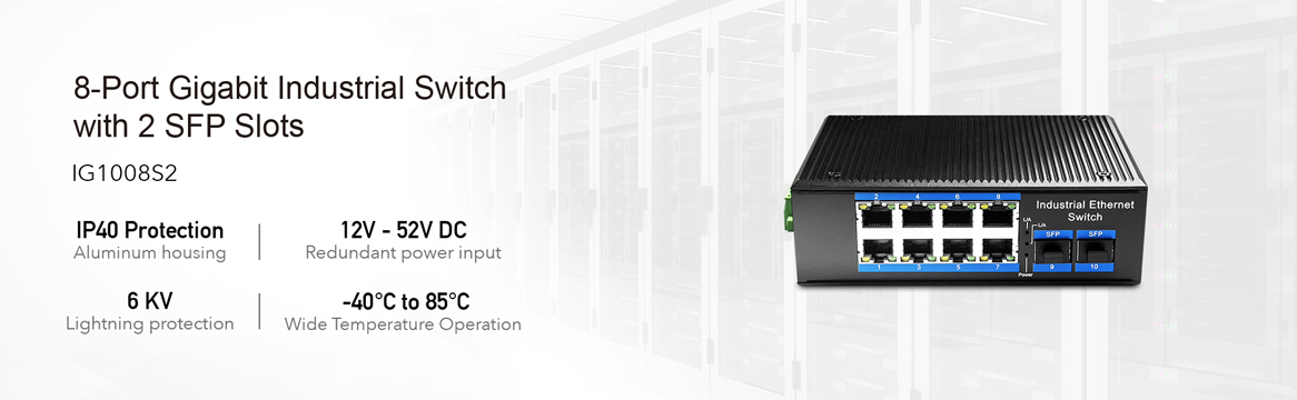 Industrial 8+2(SFP) Port Gigabit Switch - Ethernet Switches