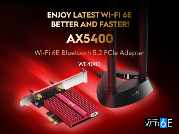 Cudy WE4000 AX5400 Wi-Fi 6 Tarjeta Red