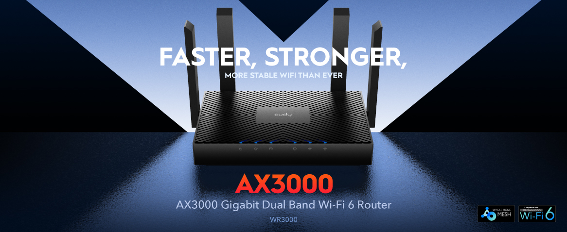 AX3000 Gigabit Wi-Fi 6 Mesh Router, Model: WR3000-Cudy: WiFi, 4G, and 5G  Equipments and Solutions