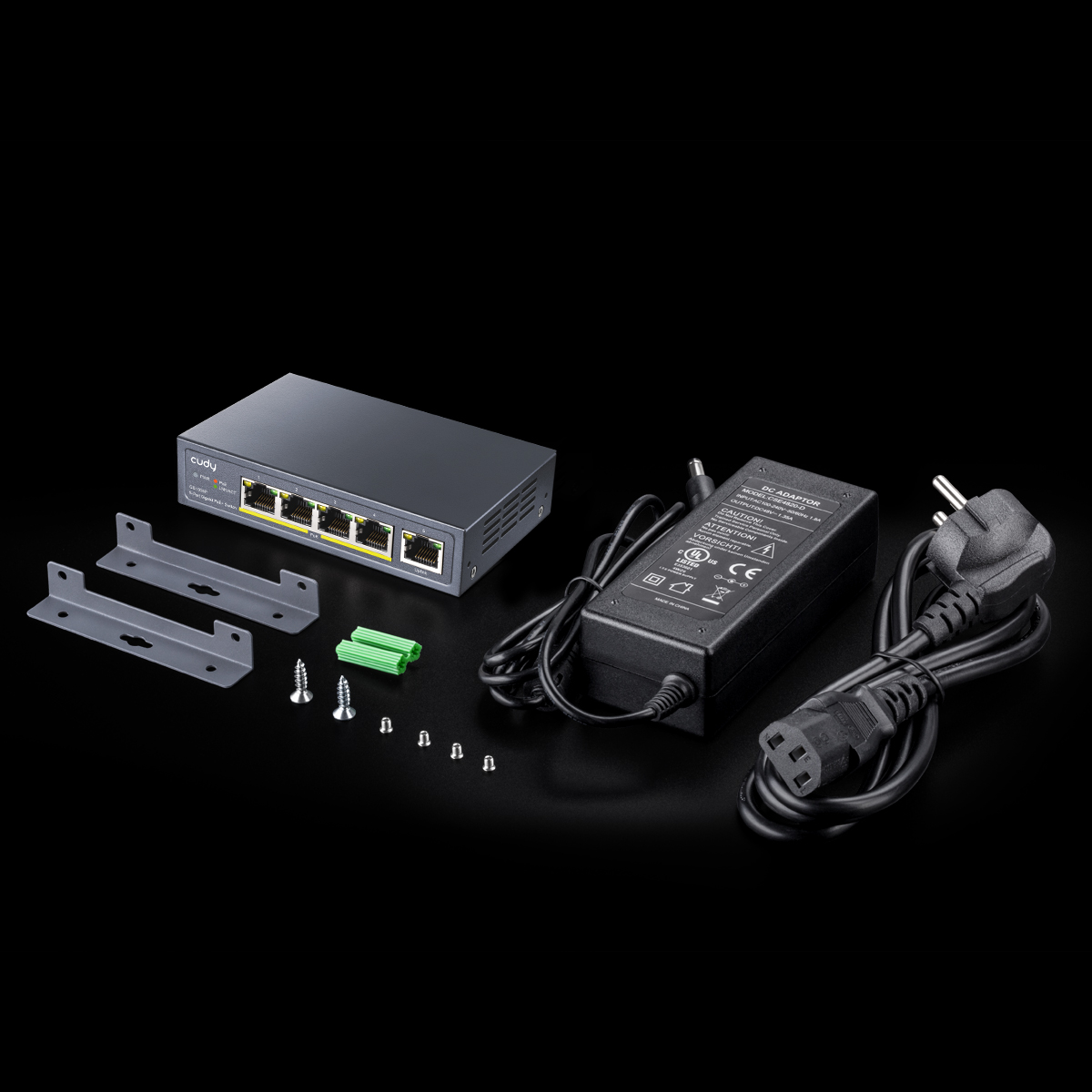 5-Port Gigabit POE+ Switch, Model: GS1005P-Cudy: WiFi, 4G, and 5G 