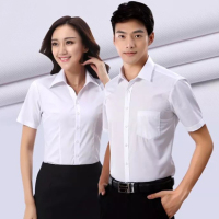 短袖白色职业衬衫定制-商务衬衫订做嘉兴