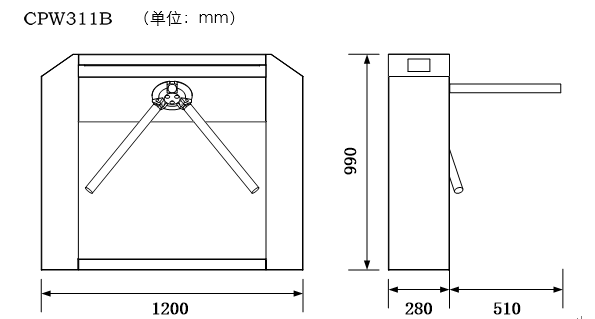闸机设备尺寸小结