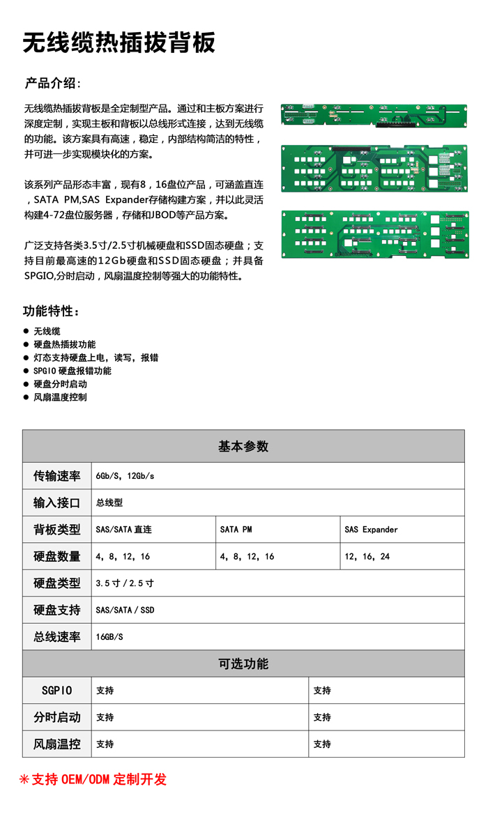 无线缆热插拔背板