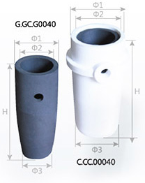 GRAPHITE CRUCIBLE WITH CERAMIC SHIELD