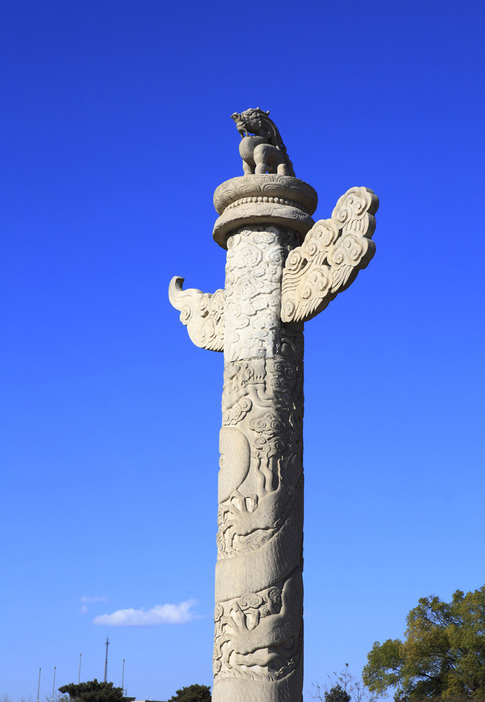 大型汉白玉石雕华表柱定制大理石石头柱浮雕广场石柱