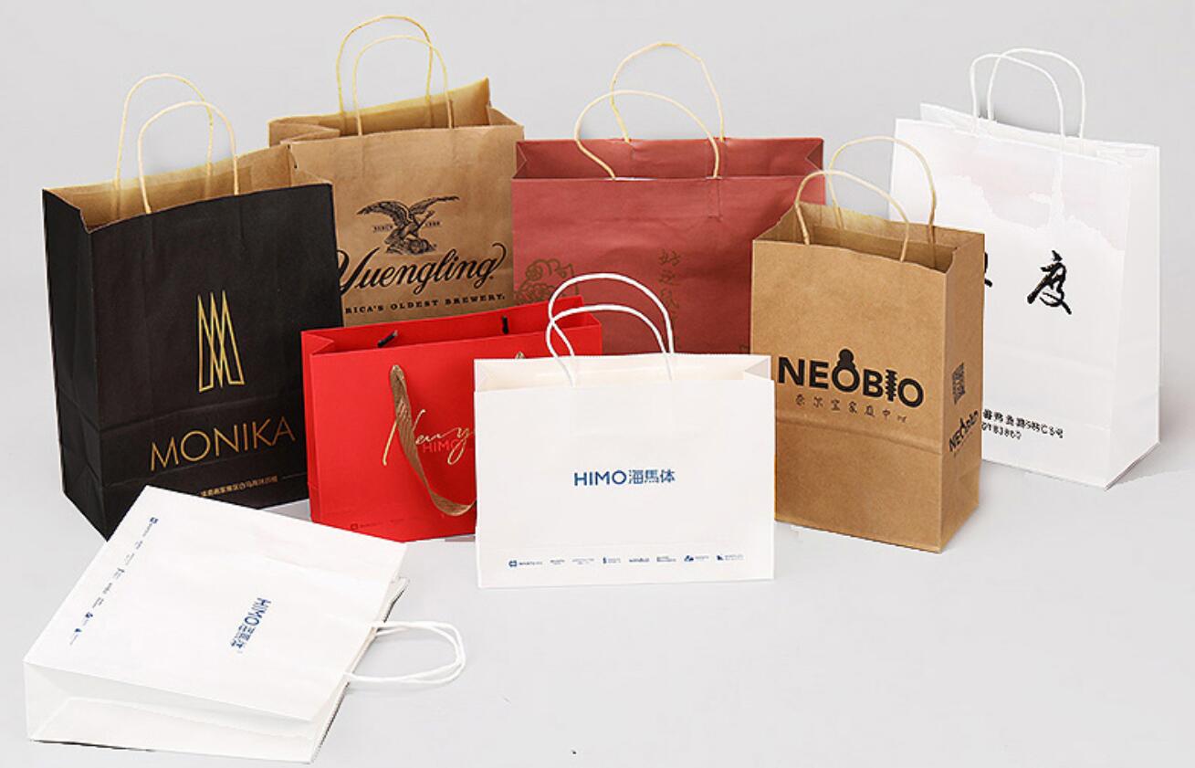 Custom Printed Logo Luxury Sac En Papier Matt Black Shopping Paper Gift Bags  Packaging with Ribbon Handle - China Packaging Bag, Food Packaging